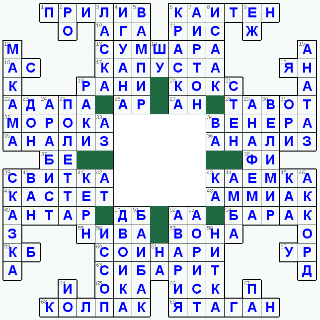 Распечатать кроссворд