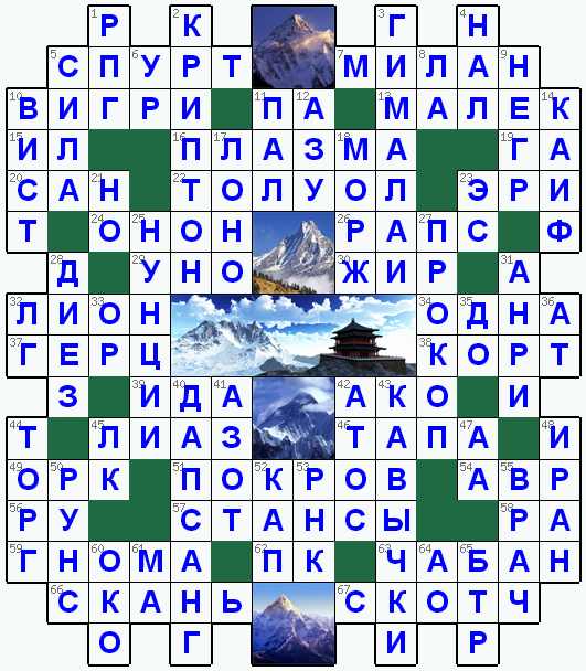 Распечатать кроссворд