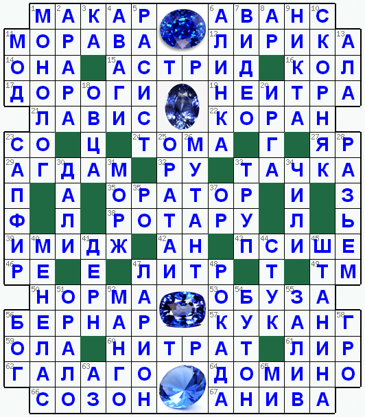 Распечатать кроссворд