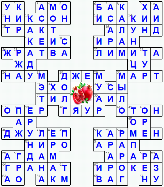 Распечатать кроссворд