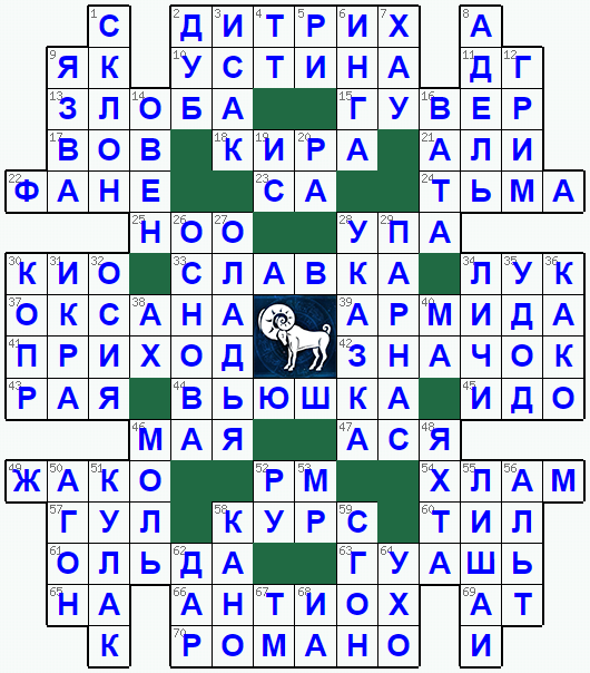 Распечатать кроссворд