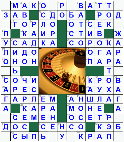 Распечатать кроссворд