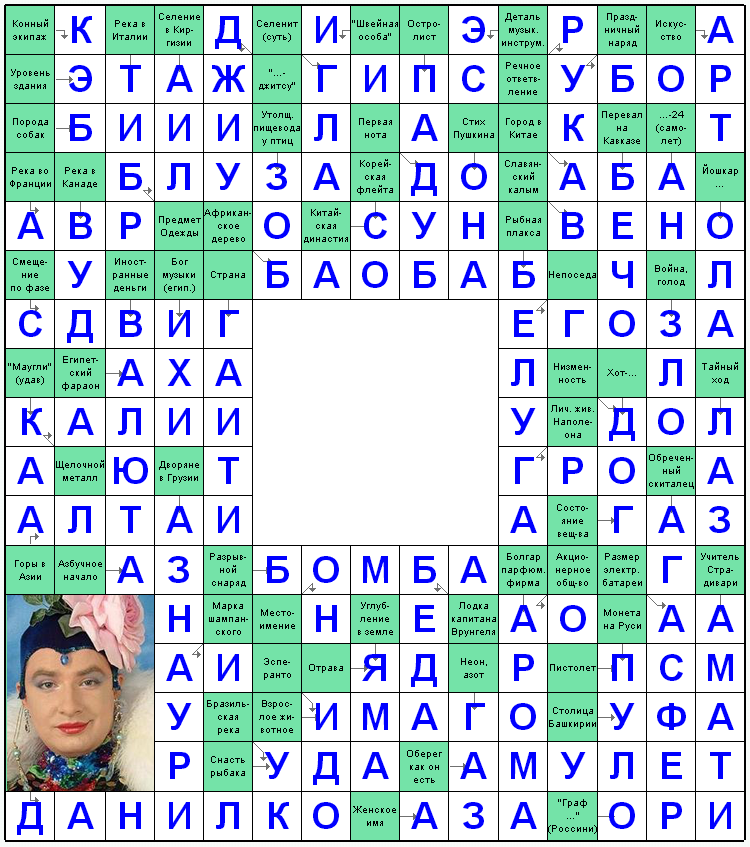 Распечатать сканворд