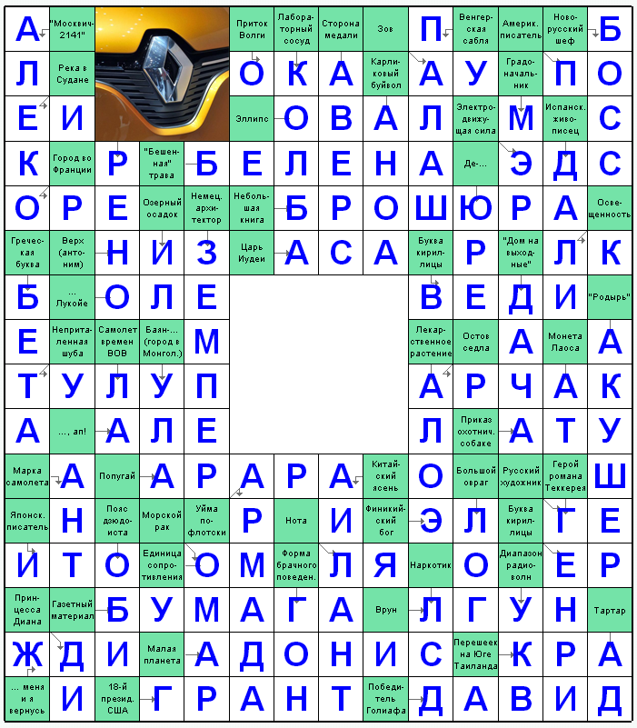 Распечатать сканворд