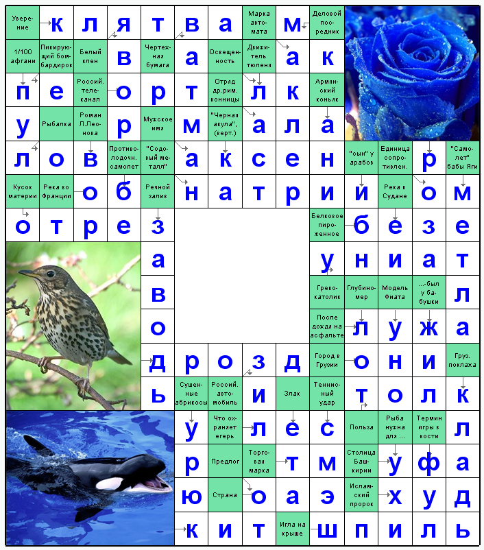 Распечатать сканворд