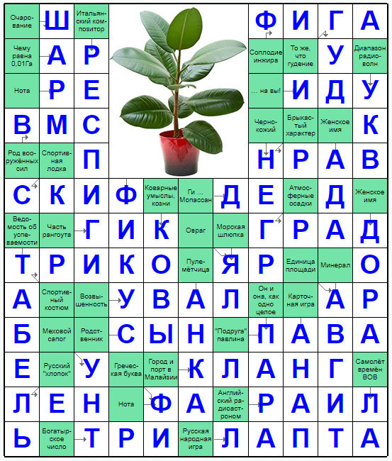 Распечатать сканворд