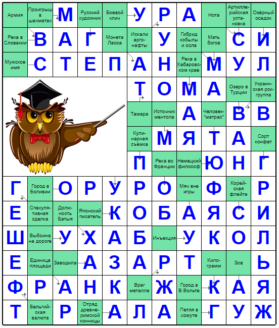 Распечатать сканворд