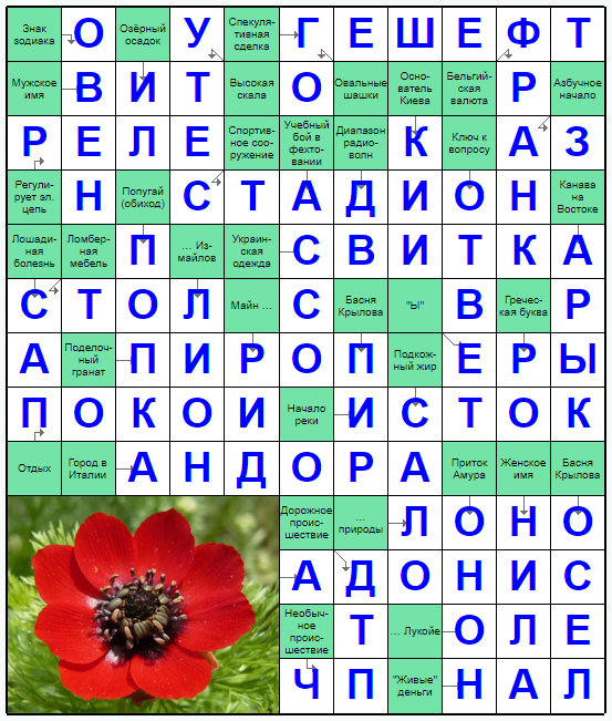 Распечатать сканворд