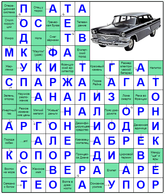Распечатать сканворд