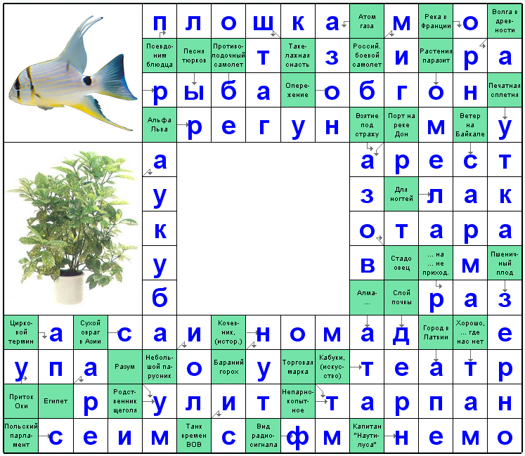 Распечатать сканворд