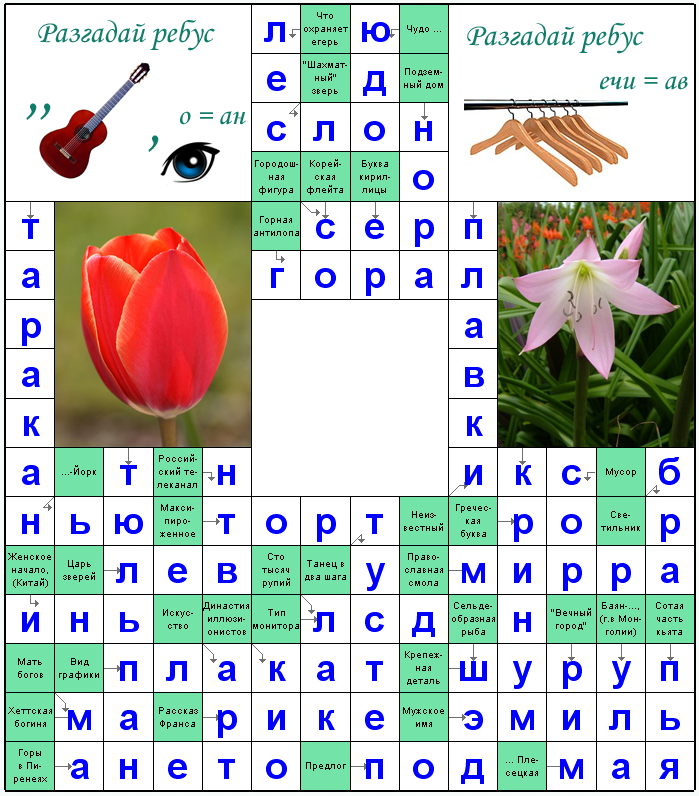 Распечатать сканворд