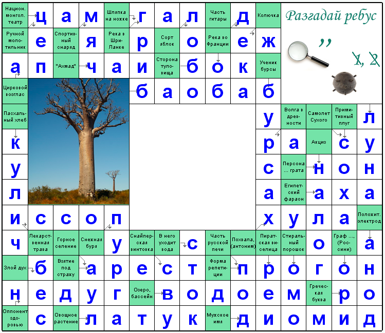 Распечатать сканворд